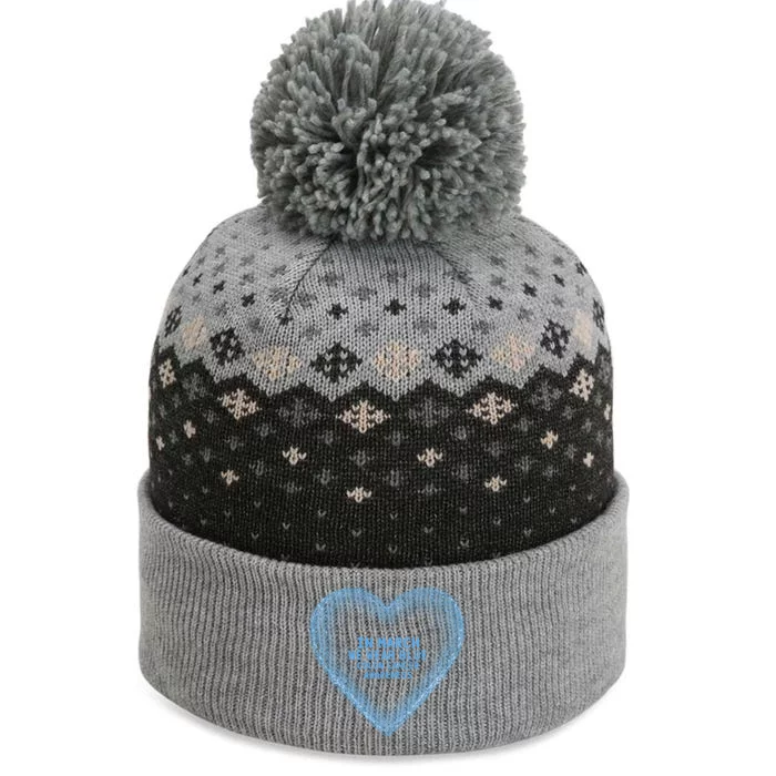 In March We Wear Blue For Colon Cancer Awareness Blue Heart The Baniff Cuffed Pom Beanie