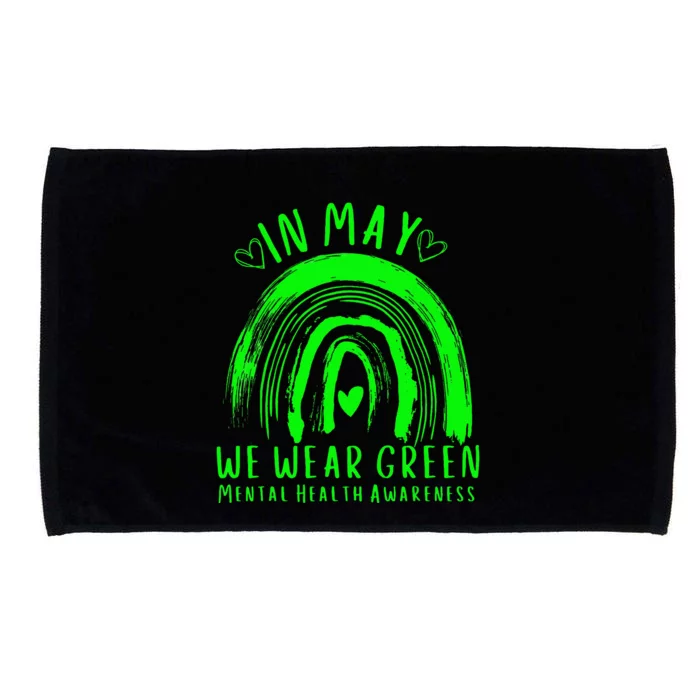 In May We Wear Green Mental Health Awareness Microfiber Hand Towel