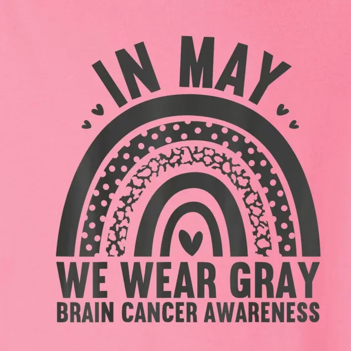 In May We Wear Gray Brain Cancer Awareness Month Rainbow Toddler Long Sleeve Shirt