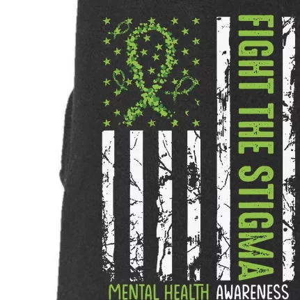 In May We Wear Green Mental Health Awareness Month Doggie 3-End Fleece Hoodie