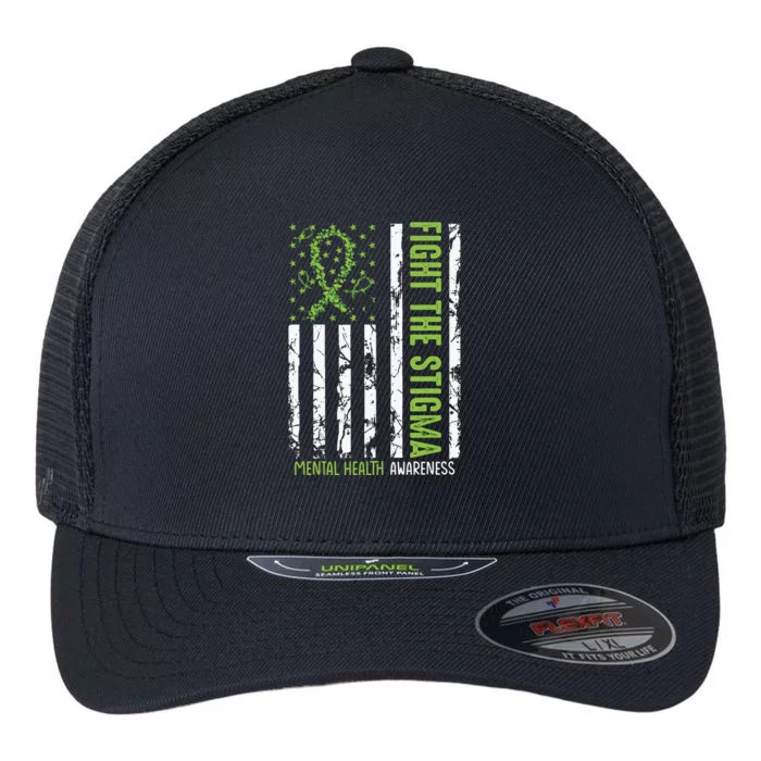 In May We Wear Green Mental Health Awareness Month Flexfit Unipanel Trucker Cap