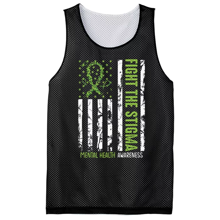 In May We Wear Green Mental Health Awareness Month Mesh Reversible Basketball Jersey Tank