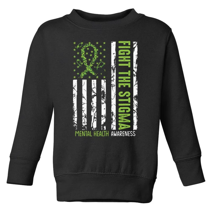 In May We Wear Green Mental Health Awareness Month Toddler Sweatshirt