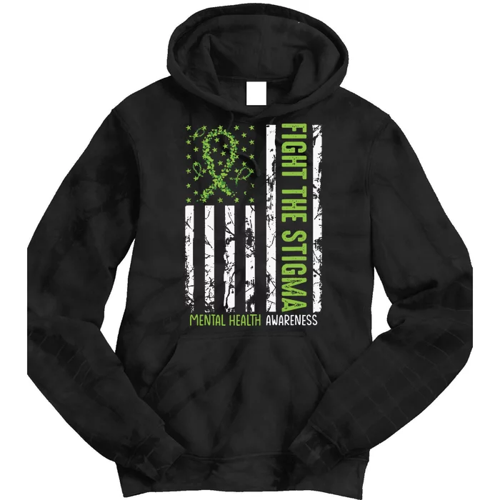 In May We Wear Green Mental Health Awareness Month Tie Dye Hoodie