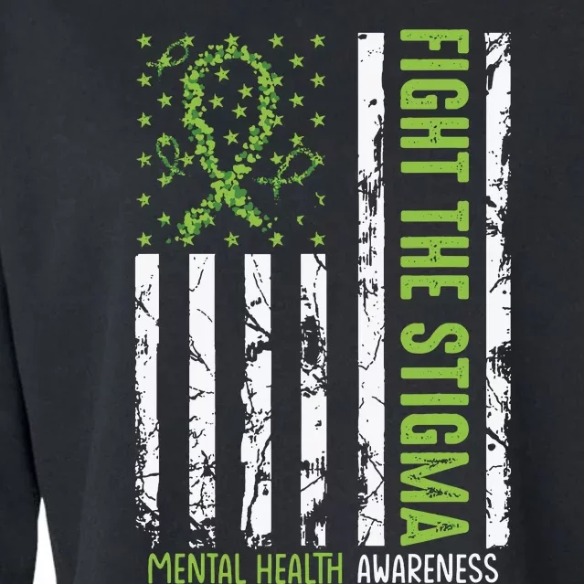 In May We Wear Green Mental Health Awareness Month Cropped Pullover Crew