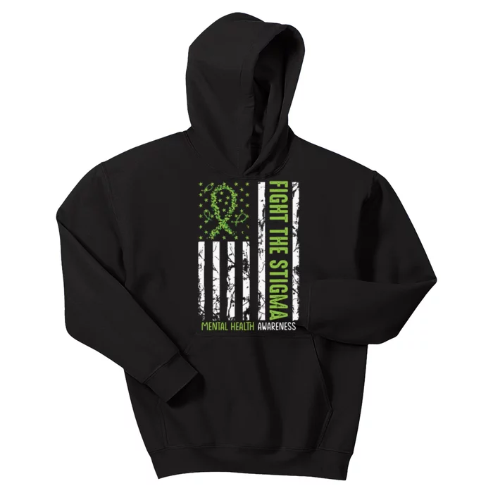 In May We Wear Green Mental Health Awareness Month Kids Hoodie