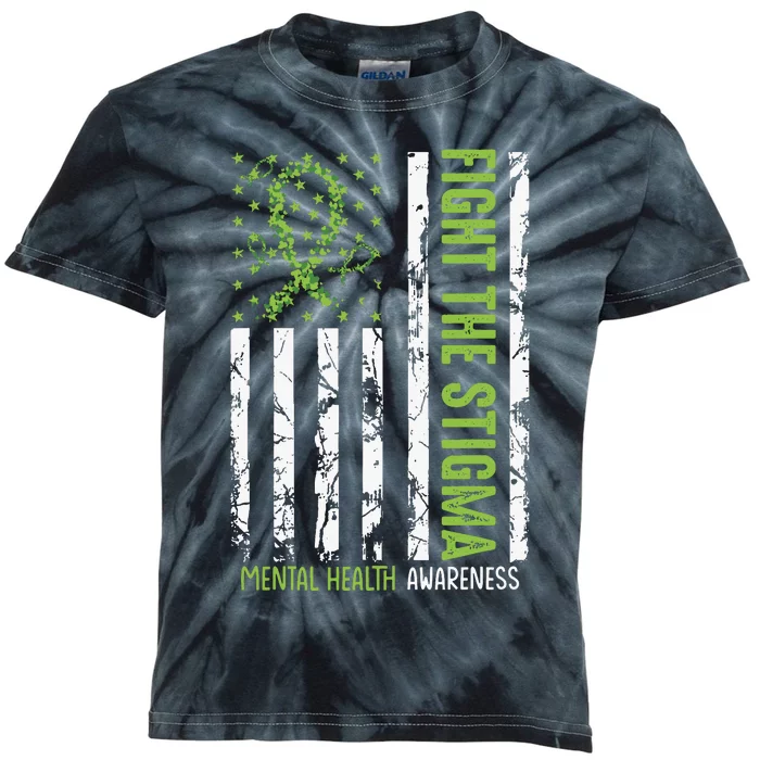 In May We Wear Green Mental Health Awareness Month Kids Tie-Dye T-Shirt