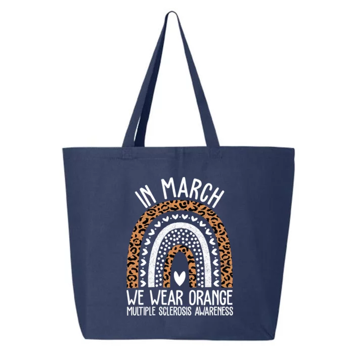 In March We Wear Orange Multiple Sclerosis Awareness Rainbow 25L Jumbo Tote