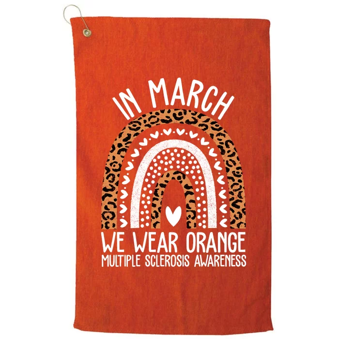 In March We Wear Orange Multiple Sclerosis Awareness Rainbow Platinum Collection Golf Towel