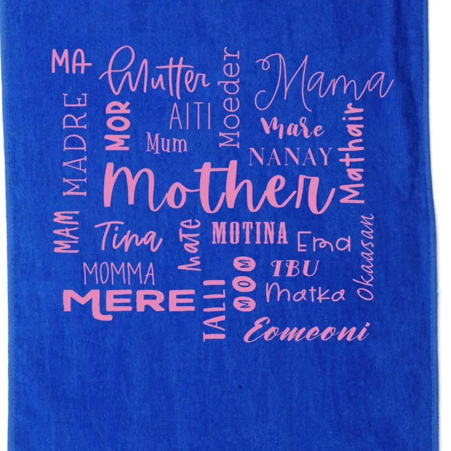 International Mom World Translations Multi Languages Pink Gift Platinum Collection Golf Towel