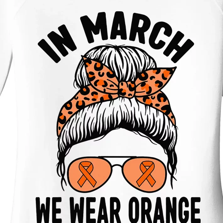 In March We Wear Orange MS Multiple Sclerosis Women's Perfect Tri Tunic Long Sleeve Shirt