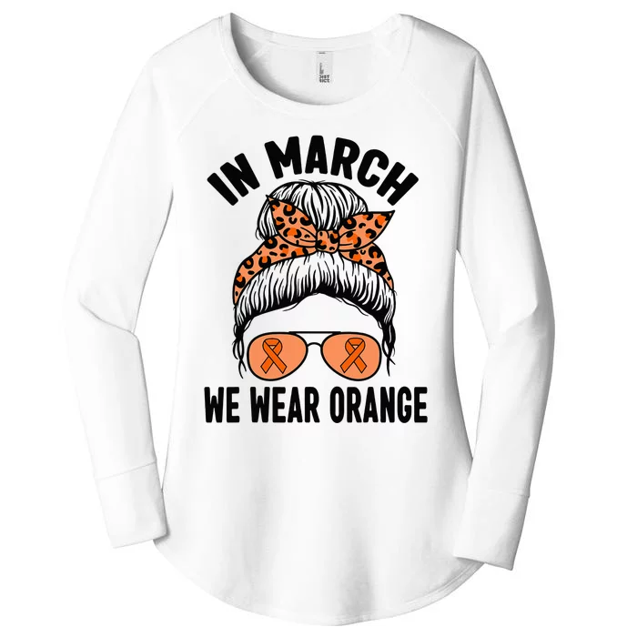 In March We Wear Orange MS Multiple Sclerosis Women's Perfect Tri Tunic Long Sleeve Shirt