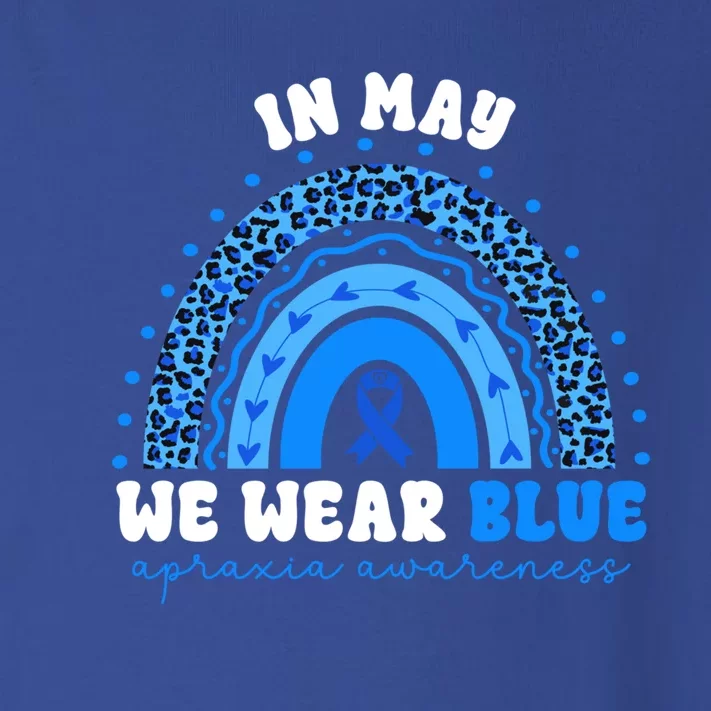 In May We Wear Blue Apraxia Awareness Month Gift Toddler Long Sleeve Shirt