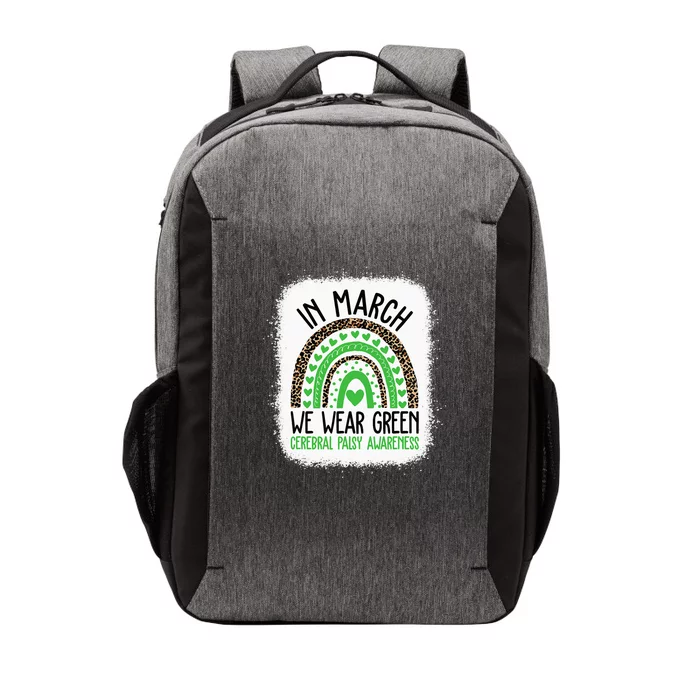 In March We Wear Green Cerebral Palsy Awareness CP Month Vector Backpack