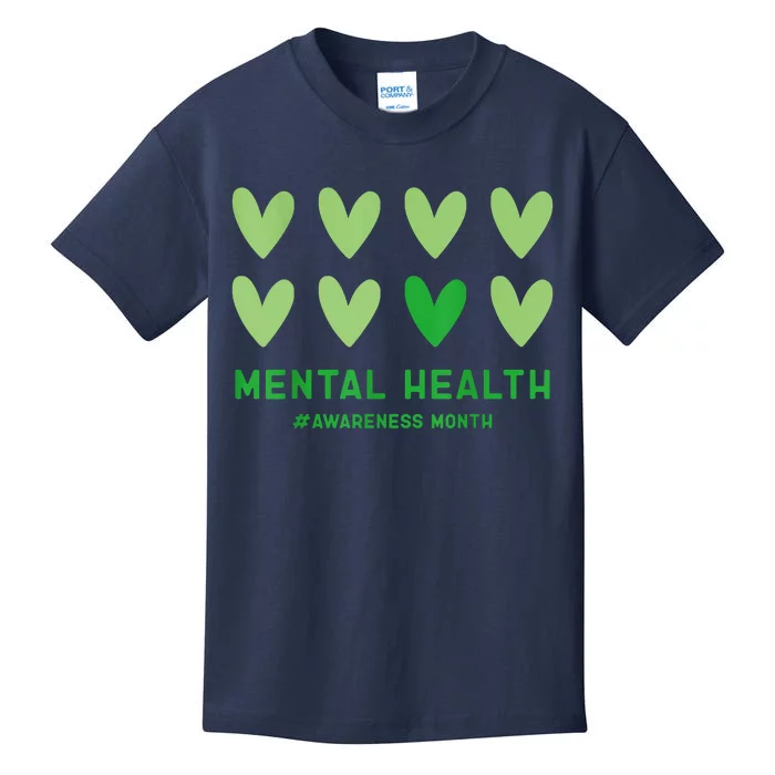 In May We Wear Green Mental Health Awareness Month Kids T-Shirt