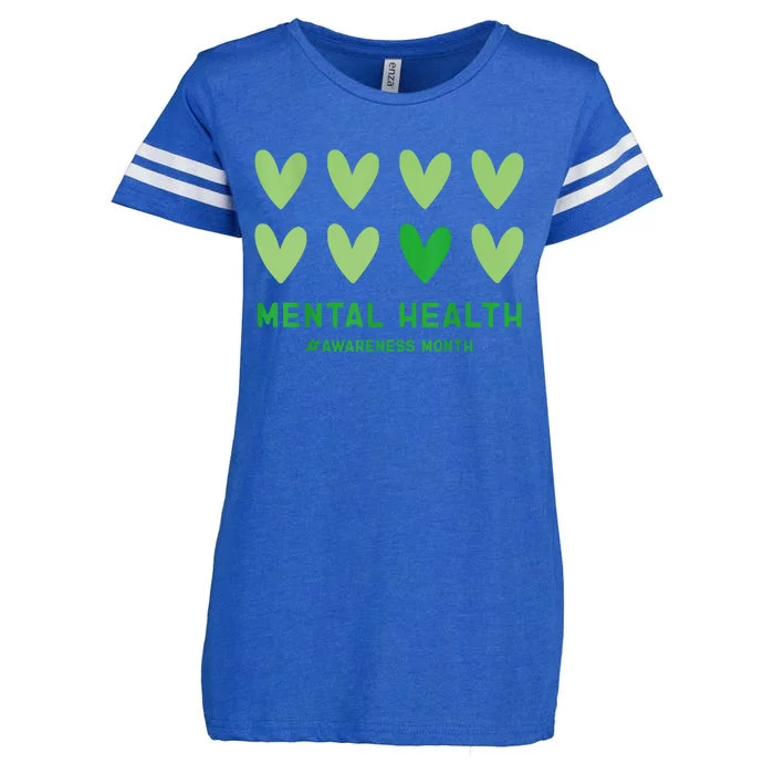 In May We Wear Green Mental Health Awareness Month Enza Ladies Jersey Football T-Shirt