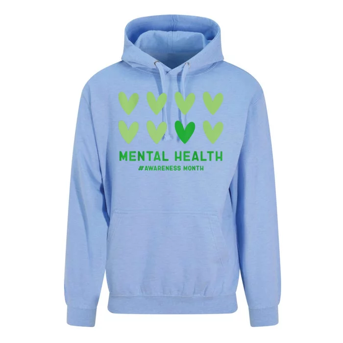 In May We Wear Green Mental Health Awareness Month Unisex Surf Hoodie