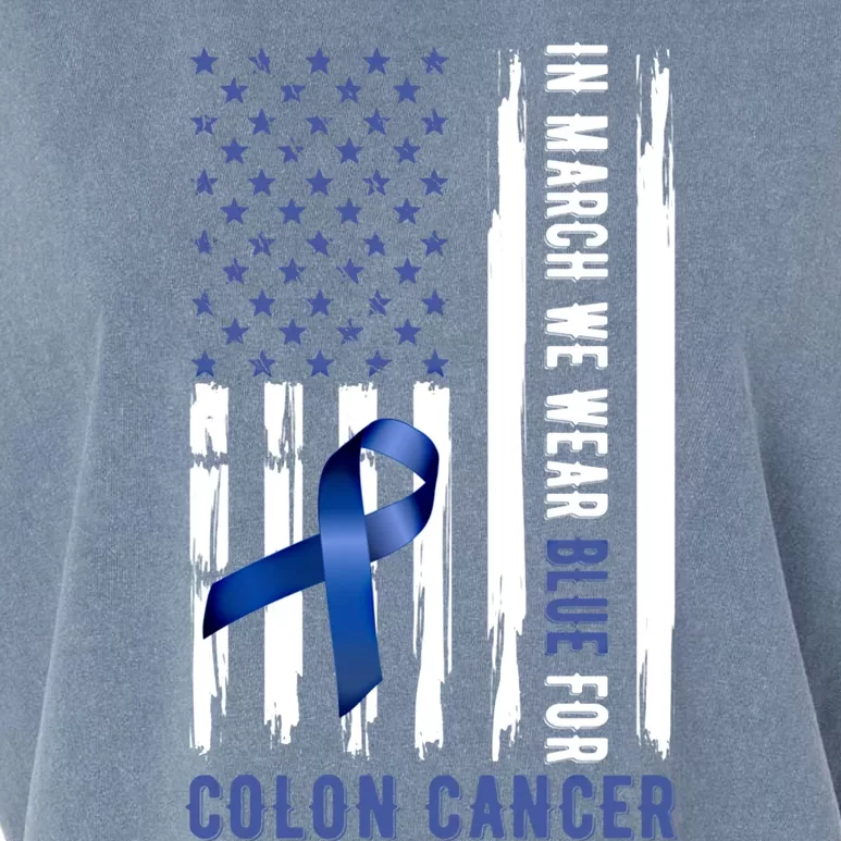 In March We Wear Blue For Colon Cancer Awareness Gift Garment-Dyed Women's Muscle Tee