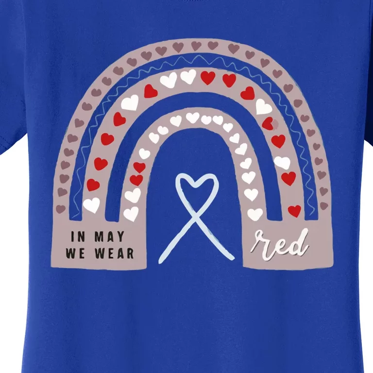 In May We Wear Red Stroke Awareness People S Month Gift Women's T-Shirt