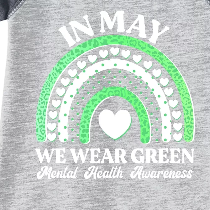 In May We Wear Green Mental Health Awareness Infant Baby Jersey Bodysuit