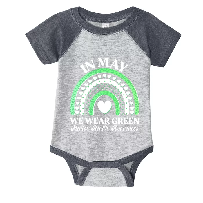 In May We Wear Green Mental Health Awareness Infant Baby Jersey Bodysuit