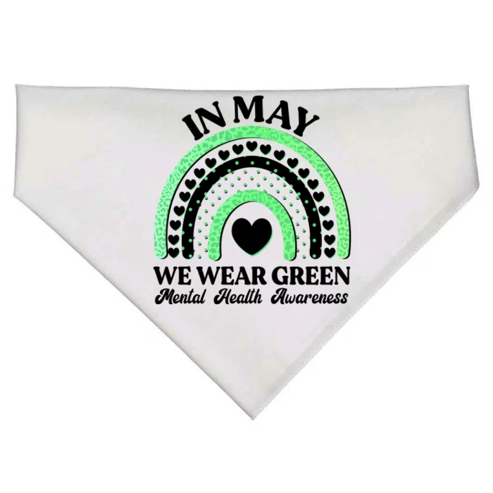 In May We Wear Green Mental Health Awareness USA-Made Doggie Bandana