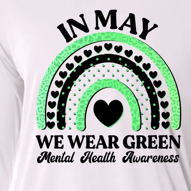 In May We Wear Green Mental Health Awareness Cooling Performance Long Sleeve Crew