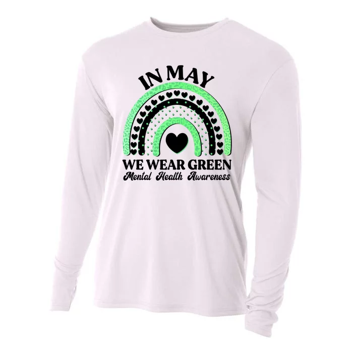 In May We Wear Green Mental Health Awareness Cooling Performance Long Sleeve Crew