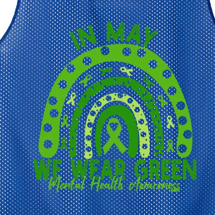 In May We Wear Green Rainbow Tal Health Awareness Month Cool Gift Mesh Reversible Basketball Jersey Tank