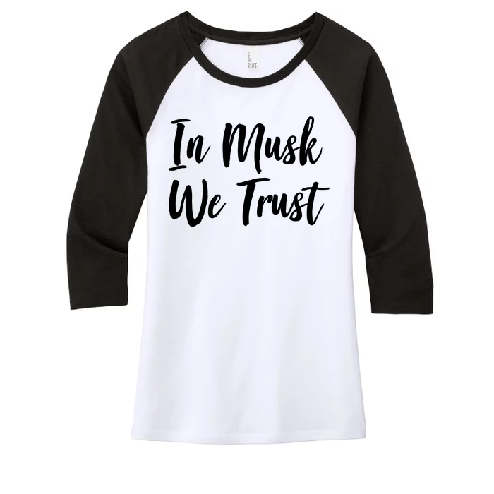 In Musk We Trust Elon Women's Tri-Blend 3/4-Sleeve Raglan Shirt