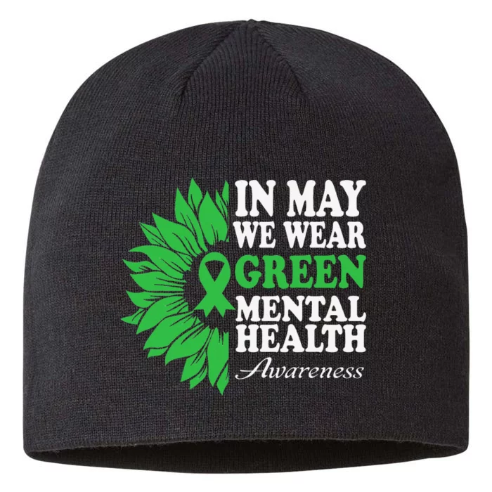 In May We Wear Green Mental Health Awareness 8 1/2in Sustainable Knit Beanie