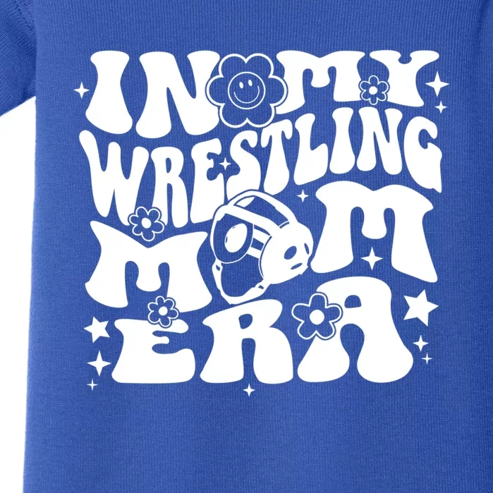 In My Wrestling Mom Era Wrestling Mama Groovy Sports Parent Gift Baby Bodysuit