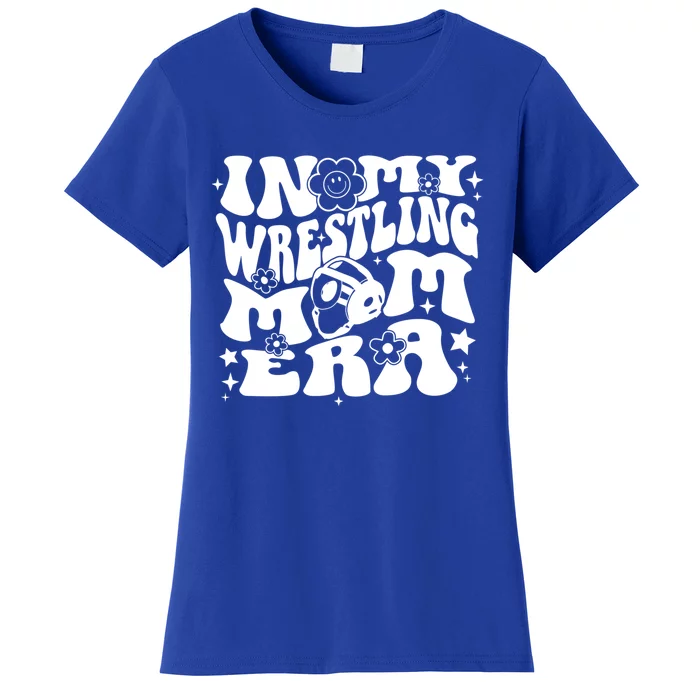 In My Wrestling Mom Era Wrestling Mama Groovy Sports Parent Gift Women's T-Shirt