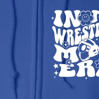 In My Wrestling Mom Era Wrestling Mama Groovy Sports Parent Gift Full Zip Hoodie