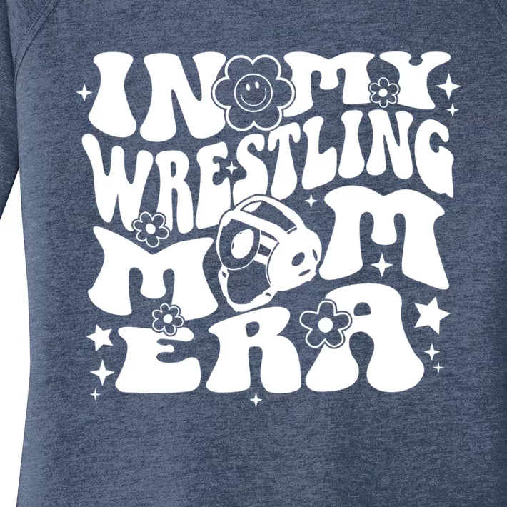 In My Wrestling Mom Era Wrestling Mama Groovy Sports Parent Gift Women's Perfect Tri Tunic Long Sleeve Shirt