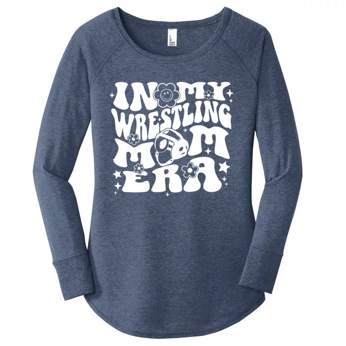 In My Wrestling Mom Era Wrestling Mama Groovy Sports Parent Gift Women's Perfect Tri Tunic Long Sleeve Shirt