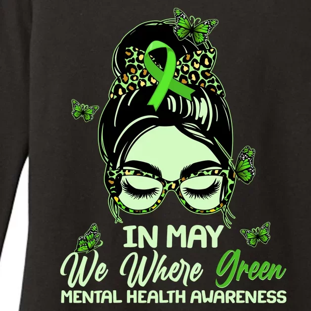 In May We Where Green Mental Health Awareness Womens CVC Long Sleeve Shirt