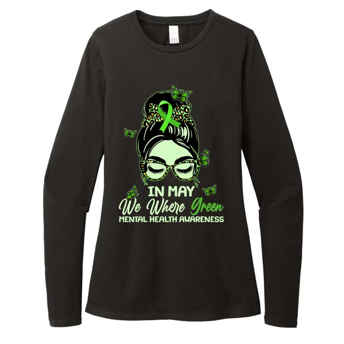 In May We Where Green Mental Health Awareness Womens CVC Long Sleeve Shirt