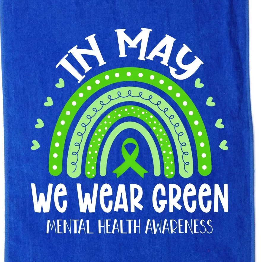 In May We Wear Green Mental Health Awareness Platinum Collection Golf Towel