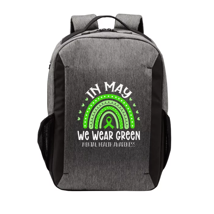 In May We Wear Green Mental Health Awareness Vector Backpack