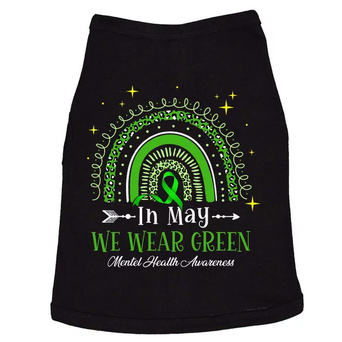 In May We Wear Green Rainbow Mental Health Awareness Doggie Tank