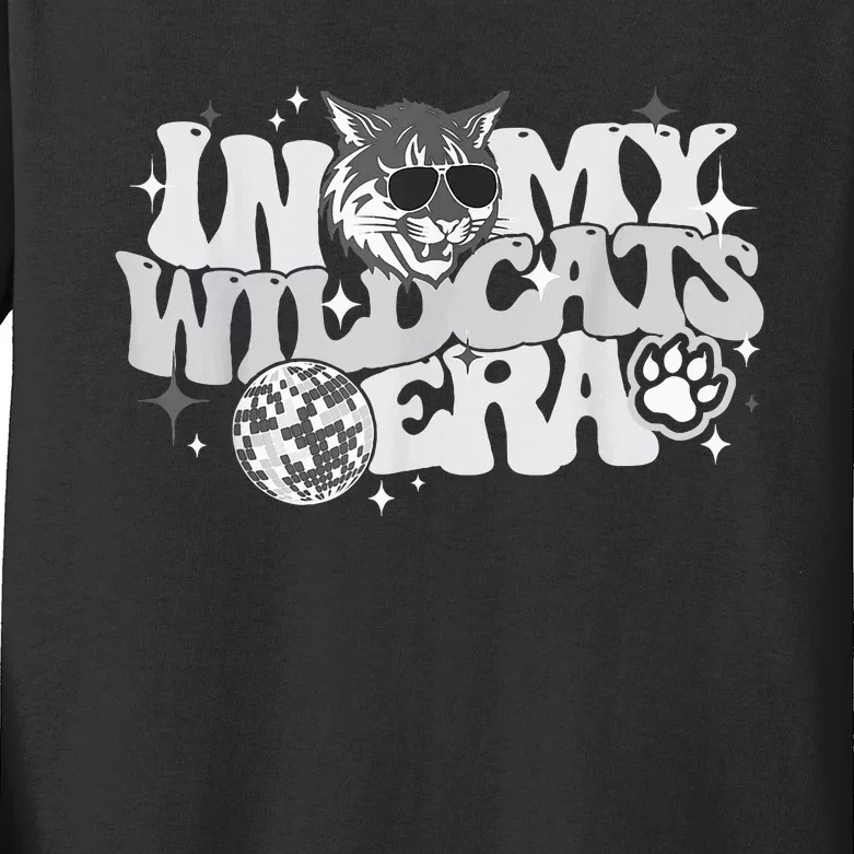 In My Wildcat Era Back To School Mascot Spirit Game Kids Long Sleeve Shirt