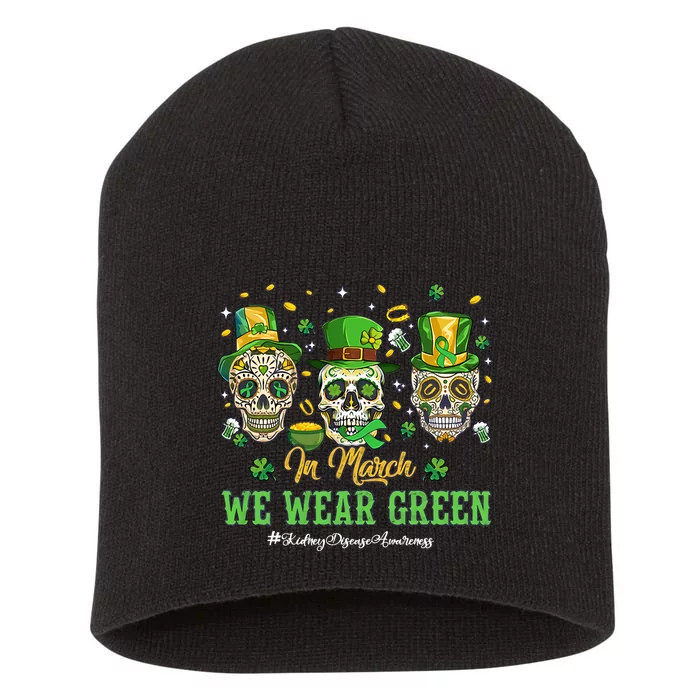 In March We Wear Green Short Acrylic Beanie