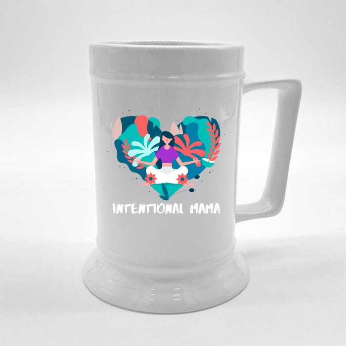 Intentional Mama Yoga Mom Gift Front & Back Beer Stein