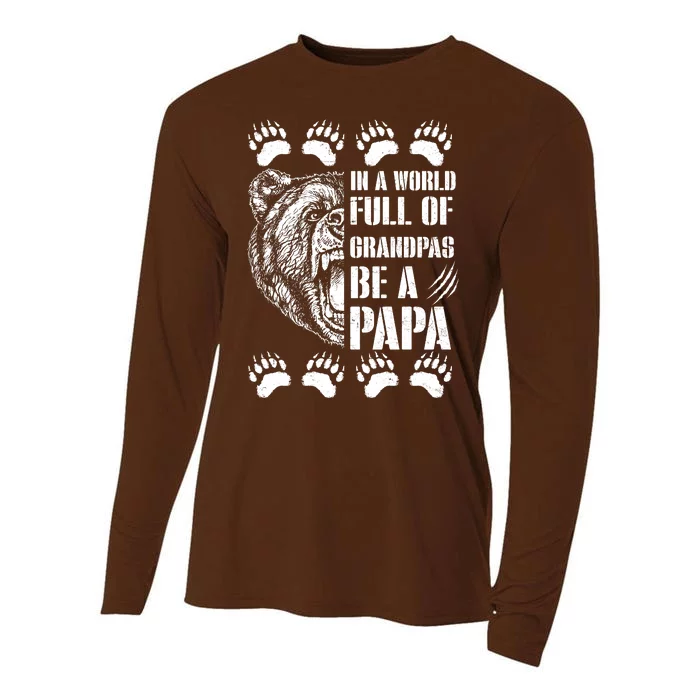 In A World Full Of Grandpas Be A Papa Bear Cooling Performance Long Sleeve Crew