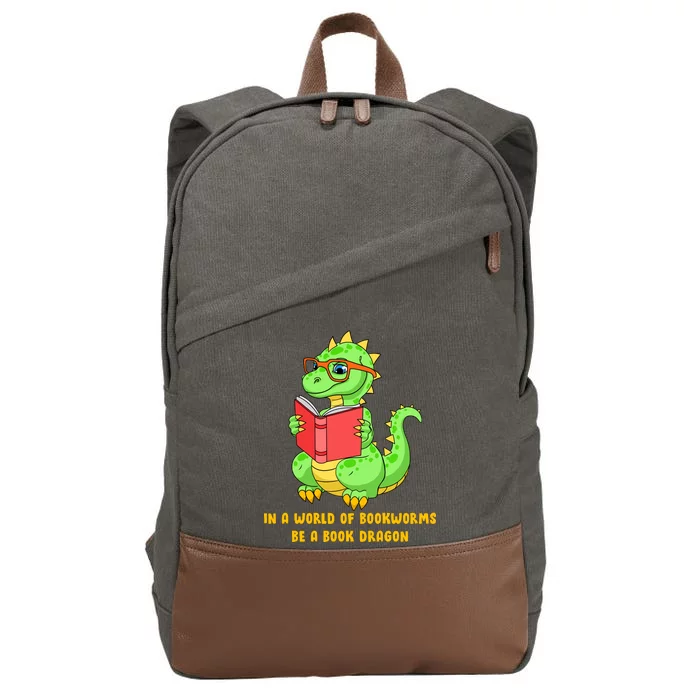 In A World Of Bookworms Be A Book Dragon Cotton Canvas Backpack