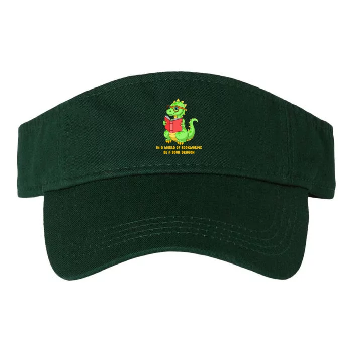 In A World Of Bookworms Be A Book Dragon Valucap Bio-Washed Visor