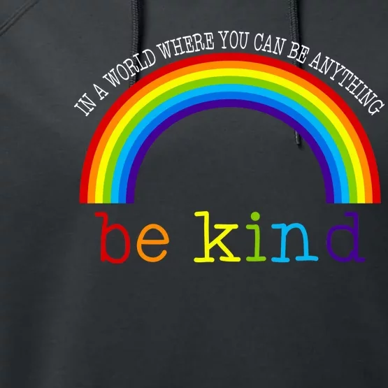 In A World Where You Can Be Kind LGBT Supporter Performance Fleece Hoodie