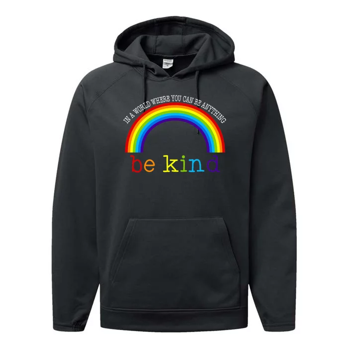 In A World Where You Can Be Kind LGBT Supporter Performance Fleece Hoodie