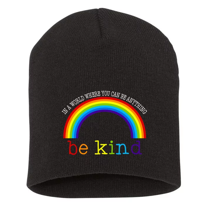 In A World Where You Can Be Kind LGBT Supporter Short Acrylic Beanie